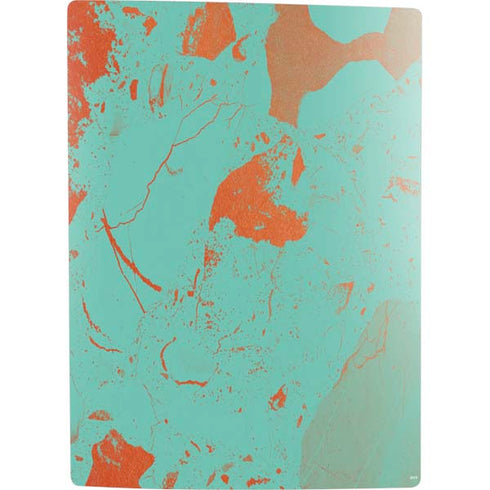 Turquoise and Orange Marble PS5 Digital Edition Bundle Skin