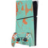 Turquoise and Orange Marble PS5 Slim Digital Edition Bundle Skin
