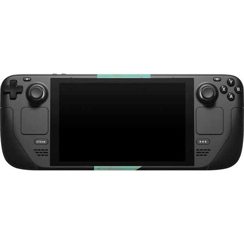 Turquoise and Orange Marble Steam Deck Handheld Gaming Computer Skin