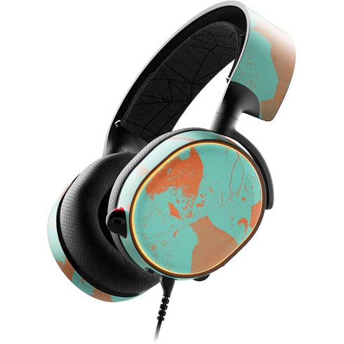 Turquoise and Orange Marble SteelSeries Arctis 5 Skin