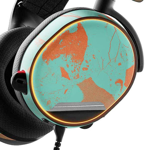 Turquoise and Orange Marble SteelSeries Arctis 5 Skin