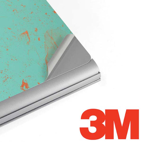 Turquoise and Orange Marble Surface Book 2 13.5in Skin