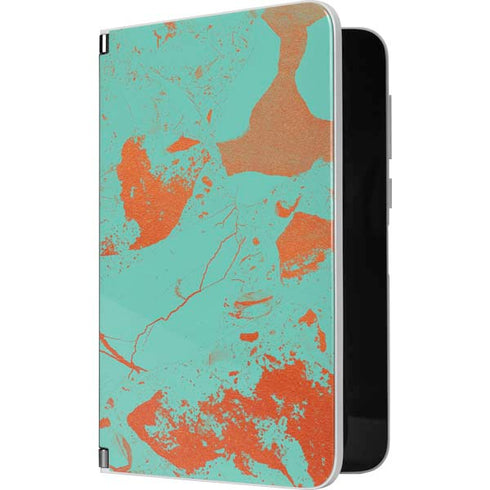 Turquoise and Orange Marble Surface Duo Skin