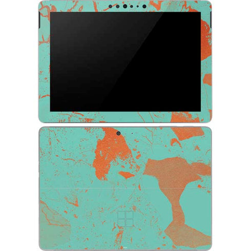 Turquoise and Orange Marble Surface Go Skin