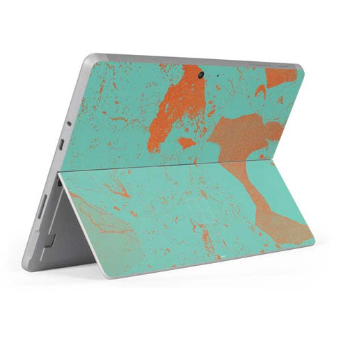 Turquoise and Orange Marble Surface Go Skin