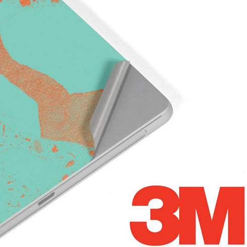 Turquoise and Orange Marble Surface Go Skin