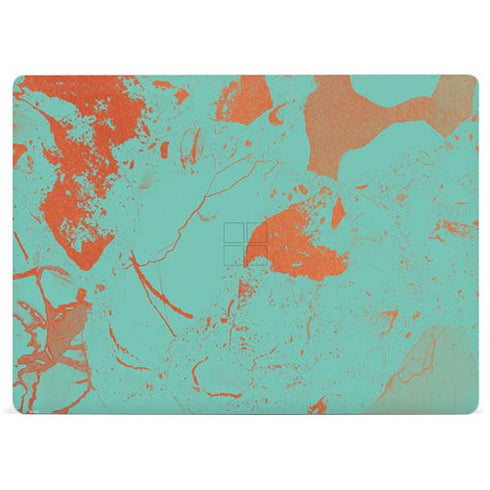 Turquoise and Orange Marble Surface Laptop 2 Skin
