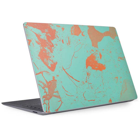 Turquoise and Orange Marble Surface Laptop 3 13.5in Skin