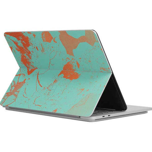 Turquoise and Orange Marble Surface Laptop Studio Skin
