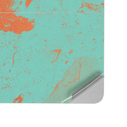 Turquoise and Orange Marble Surface Laptop Studio Skin