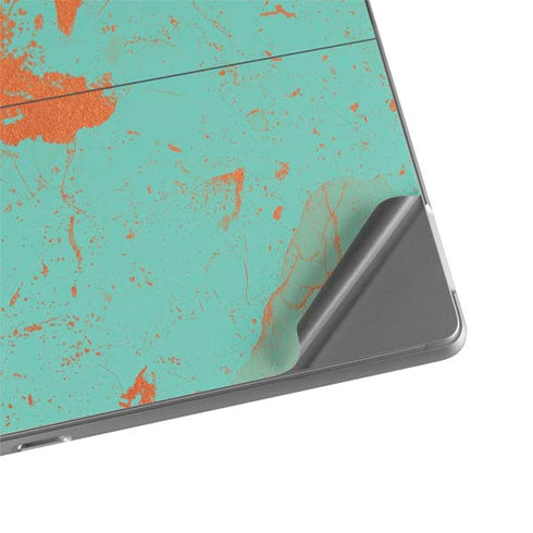Turquoise and Orange Marble Surface Pro 8 Skin