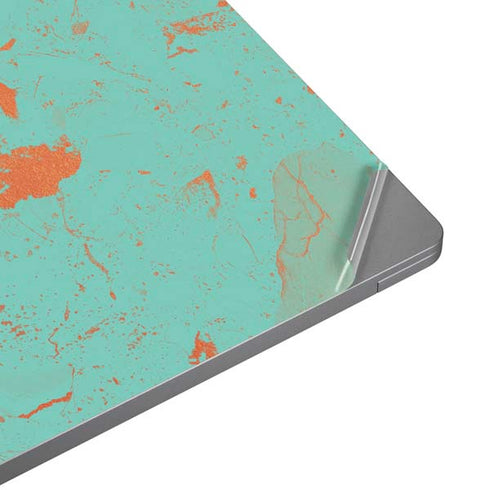 Turquoise and Orange Marble Universal Laptop 16in (13 x 9.4in) Skin