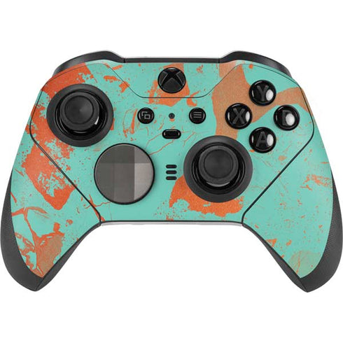 Turquoise and Orange Marble Xbox Elite Wireless Controller Series 2 Skin