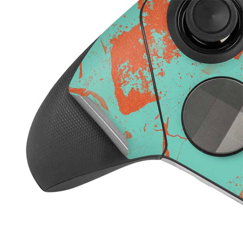 Turquoise and Orange Marble Xbox Elite Wireless Controller Series 2 Skin