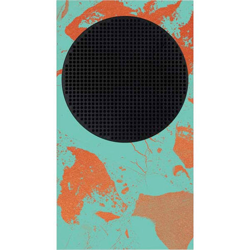 Turquoise and Orange Marble Xbox Series S Bundle Skin