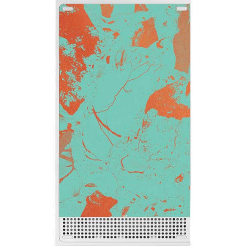 Turquoise and Orange Marble Xbox Series S Skins