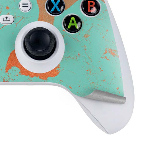 Turquoise and Orange Marble Xbox Series S Skins