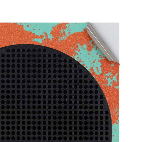 Turquoise and Orange Marble Xbox Series S Console Skin