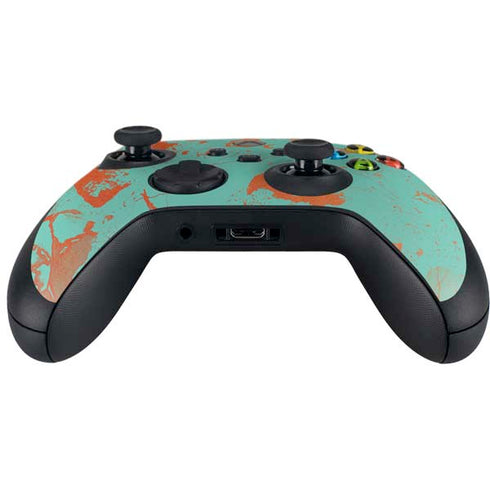 Turquoise and Orange Marble Xbox Series X Controller Skin