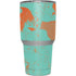 Turquoise and Orange Marble Yeti 30oz Rambler Tumbler Skin