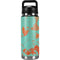 Turquoise and Orange Marble YETI Rambler 26oz Bottle Skin