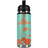 Turquoise and Orange Marble YETI Rambler 26oz Bottle Skin