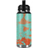 Turquoise and Orange Marble YETI Rambler 36oz Bottle Skin