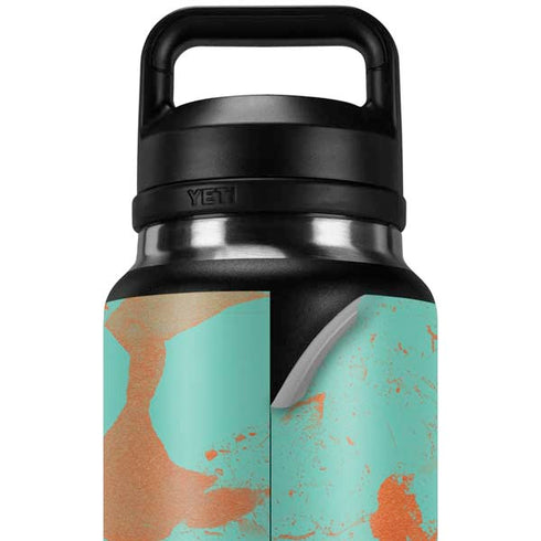 Turquoise and Orange Marble YETI Rambler 36oz Bottle Skin