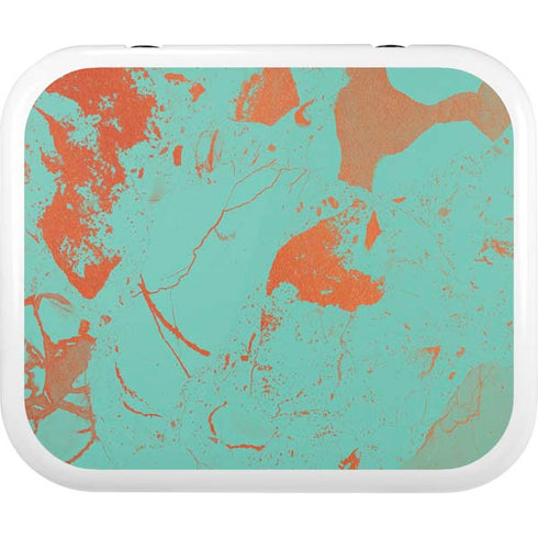 Turquoise and Orange Marble YETI Roadie 24 Hard Cooler Skin