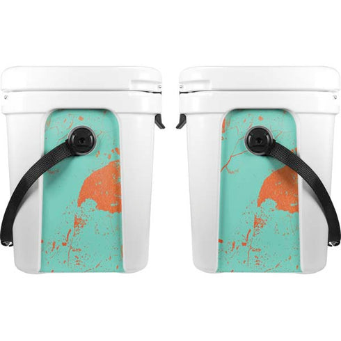 Turquoise and Orange Marble YETI Roadie 24 Hard Cooler Skin