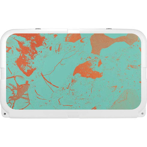 Turquoise and Orange Marble YETI Tundra 45 Hard Cooler Skin