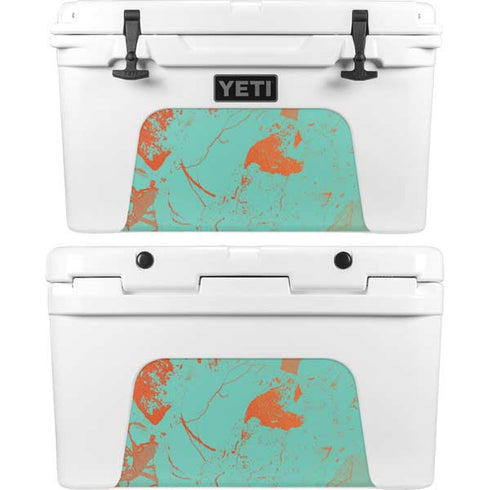 Turquoise and Orange Marble YETI Tundra 45 Hard Cooler Skin