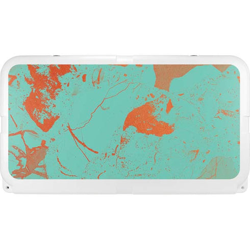 Turquoise and Orange Marble YETI Tundra 75 Hard Cooler Skin