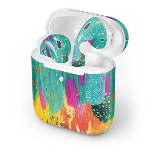 Etta Vee Turquoise Brush Stroke Apple AirPods 2 Skin