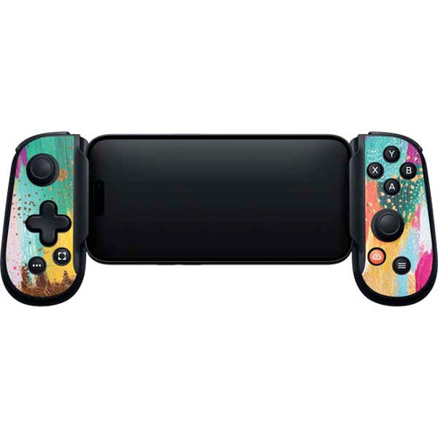 Turquoise Brush Stroke by Etta Vee Backbone One for iPhone Game Controller Skin