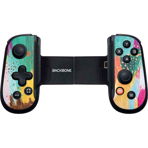 Turquoise Brush Stroke by Etta Vee Backbone One for iPhone Game Controller Skin
