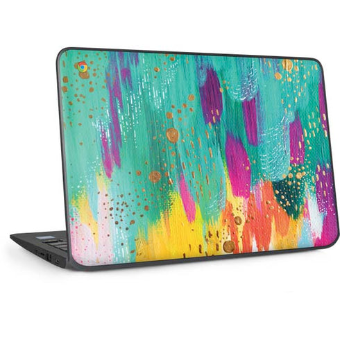 Turquoise Brush Stroke by Etta Vee HP Chromebook Skin