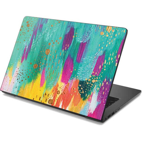 Etta Vee Turquoise Brush Stroke Dell Chromebook Skin