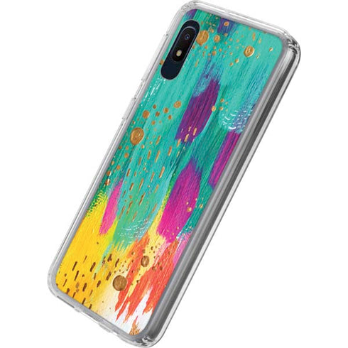 Etta Vee Turquoise Brush Stroke Galaxy A10e Clear Case