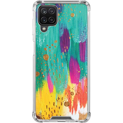 Etta Vee Turquoise Brush Stroke Galaxy A12 Clear Case