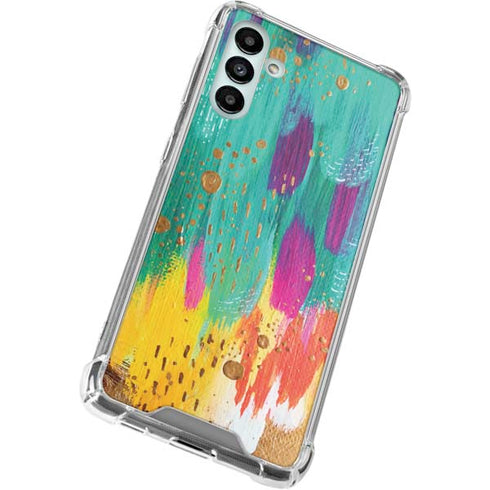 Etta Vee Turquoise Brush Stroke Galaxy A13 5G Clear Case