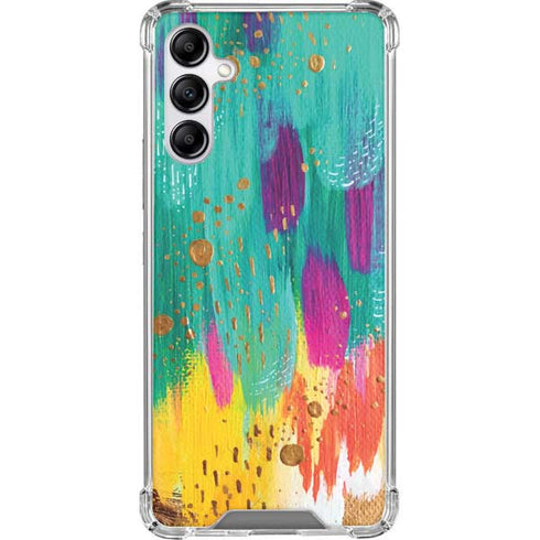Etta Vee Turquoise Brush Stroke Galaxy A14 5G Clear Case