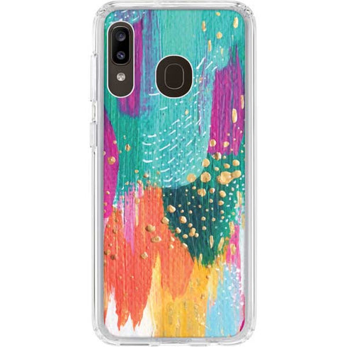Etta Vee Turquoise Brush Stroke Galaxy A20 Clear Case