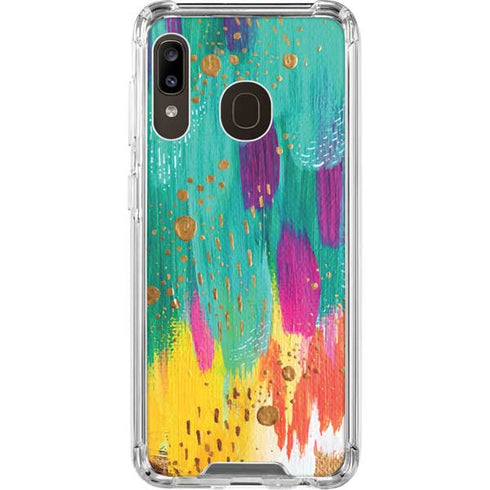 Etta Vee Turquoise Brush Stroke Galaxy A30 Clear Case