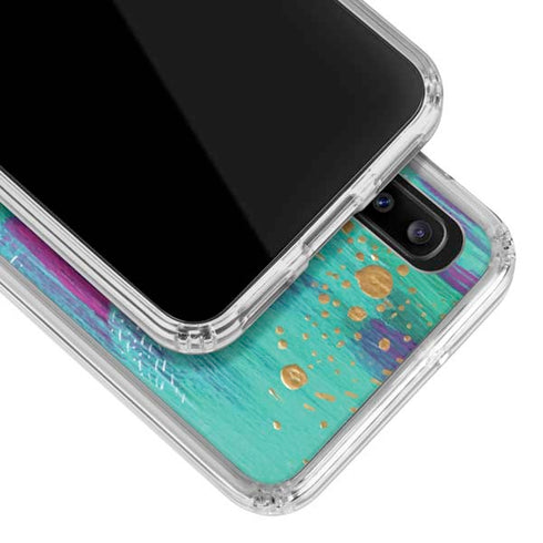 Etta Vee Turquoise Brush Stroke Galaxy A30 Clear Case