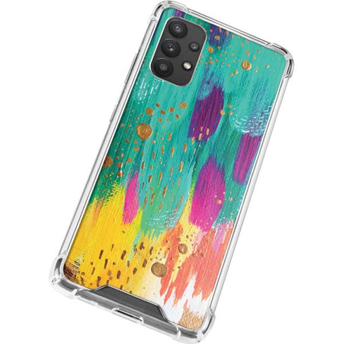 Etta Vee Turquoise Brush Stroke Galaxy A32 5G Clear Case