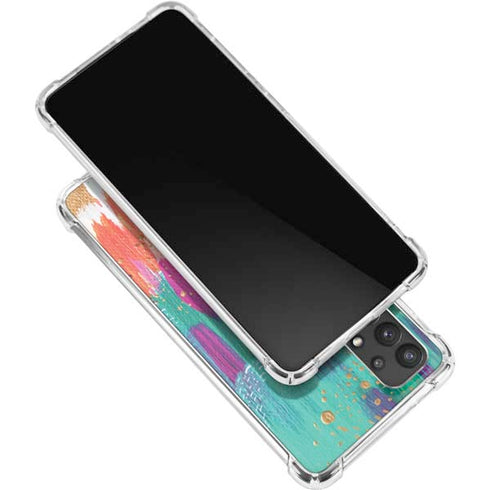 Etta Vee Turquoise Brush Stroke Galaxy A32 5G Clear Case