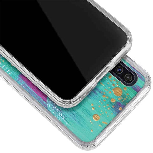 Etta Vee Turquoise Brush Stroke Galaxy A50 Clear Case