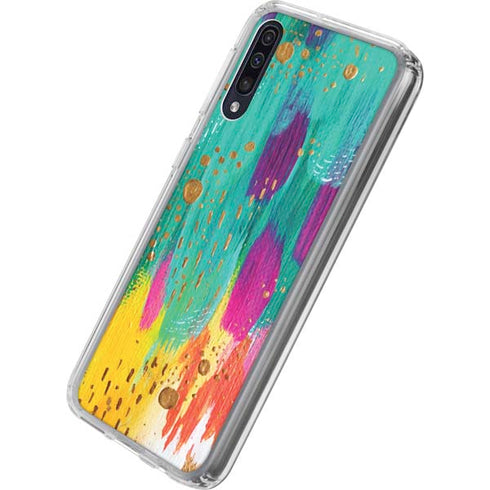 Etta Vee Turquoise Brush Stroke Galaxy A50 Clear Case