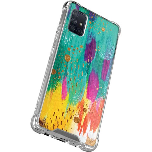 Etta Vee Turquoise Brush Stroke Galaxy A51 5G Clear Case